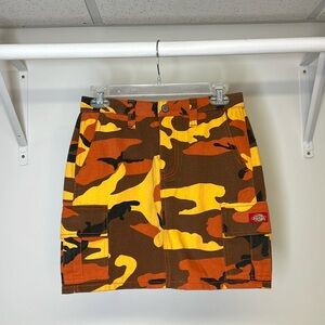 NWT‎ Dickies Brown & Orange Camo Cargo Mini Skirt- 3
